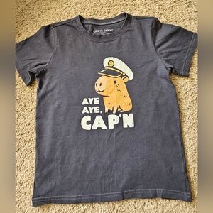 Life Is Good Kids Charcoal Grey Aye Aye Cap'n  Tee.  XL Kids.      #151